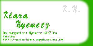 klara nyemetz business card